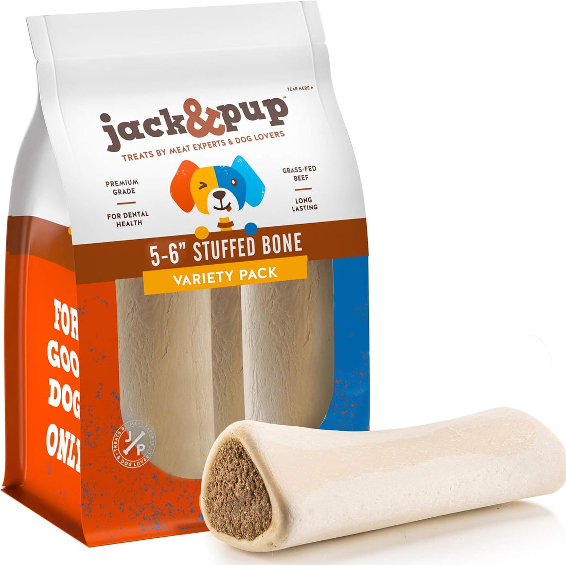 Jack&Pup 5–6" Large Filled Dog Bones