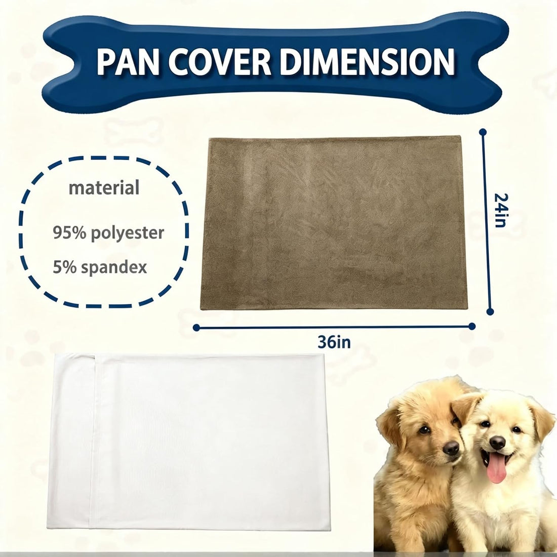 Dog Crate Pan Cover Washable Dog Bed Liner 36x24 Inch