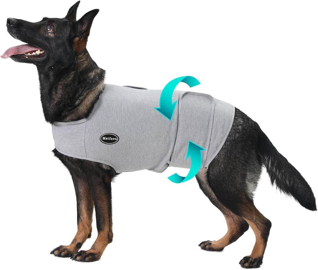 Meifsou Dog Anxiety Vest, Skin-Friendly Thunder Jacket for Dogs