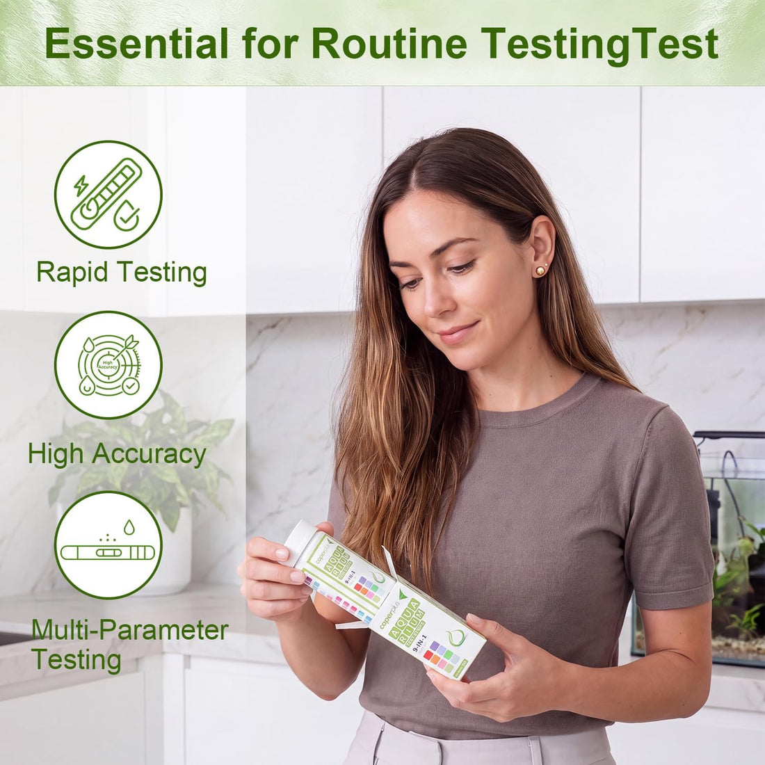 9 in 1 Aquarium Test Strips, Fish Tank Water Test Kit