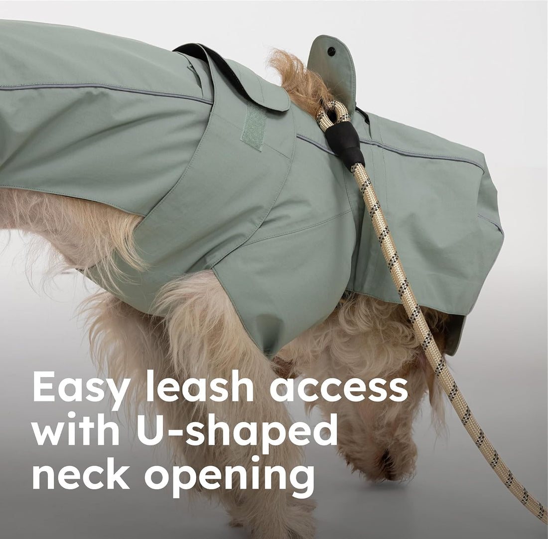 Weatherman Dog Raincoat – Adjustable, Fits All Breeds, Size S (Sage)