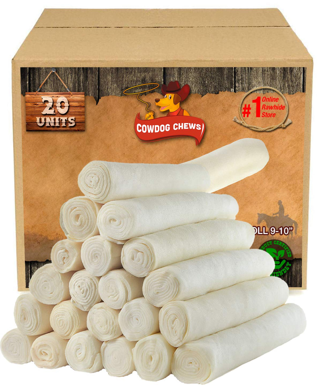 Cowdog Chews Retriever roll 9-10 inch All Natural Rawhide Product