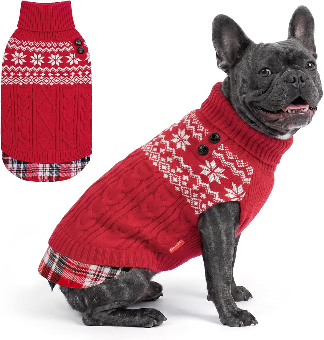 KYEESE Dog Sweater for Small Dogs Turtleneck Thick Knit Pullover