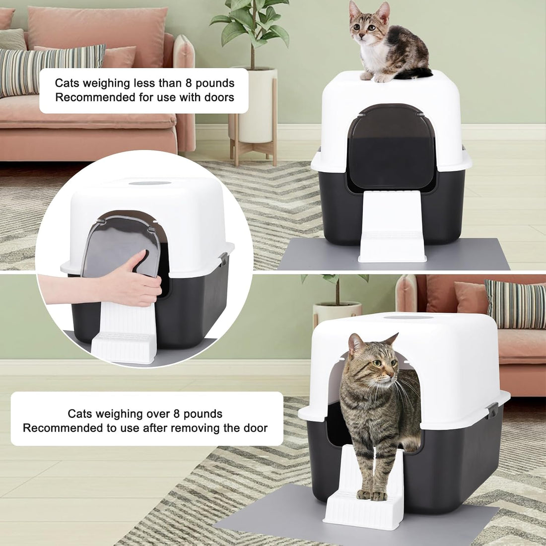 Sfozstra Enclosed Cat Litter Box: Splash Resistant Leak Resistant