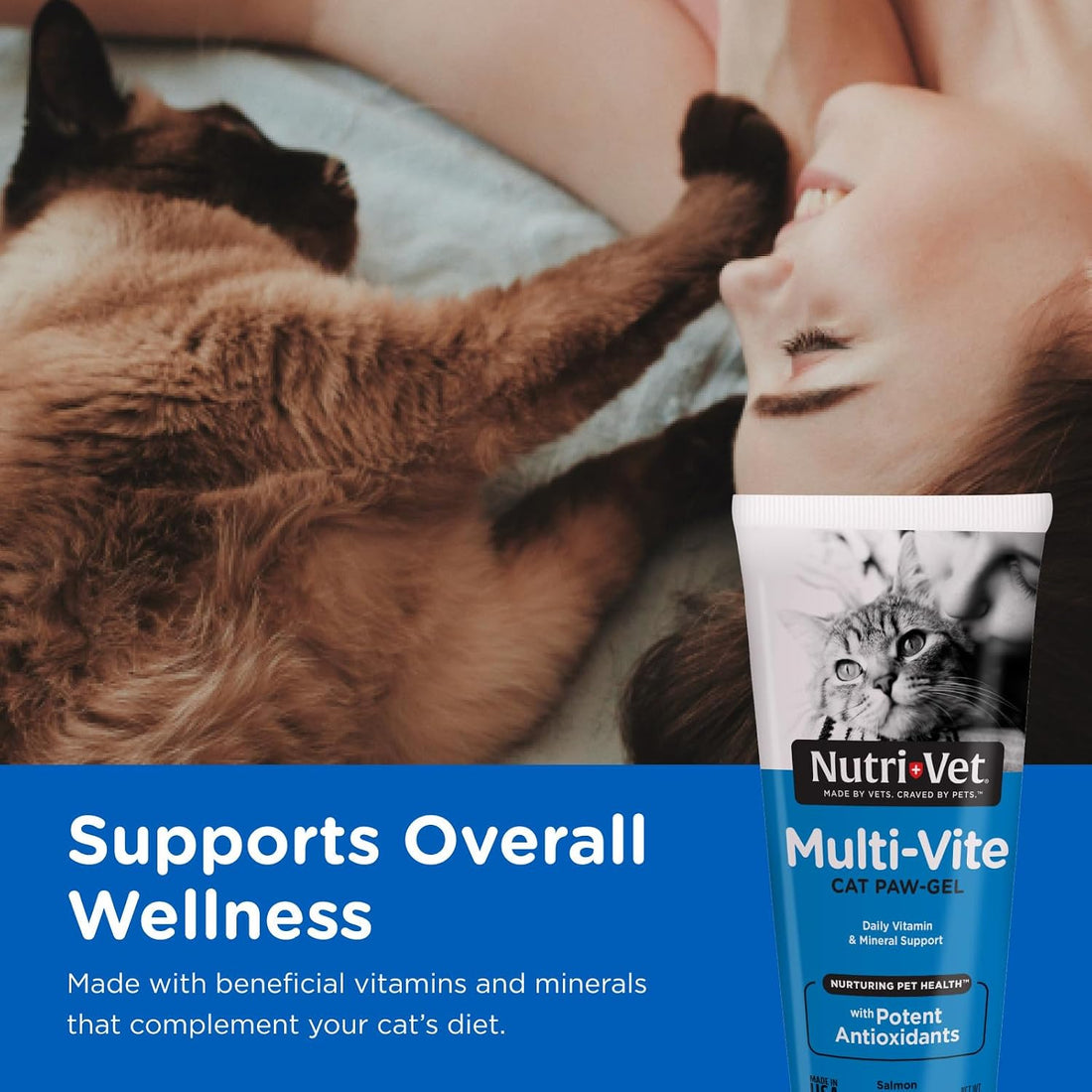 Nutri-Vet Multi-Vite Paw Gel for Cats, Daily Vitamin, Kitten Supplies