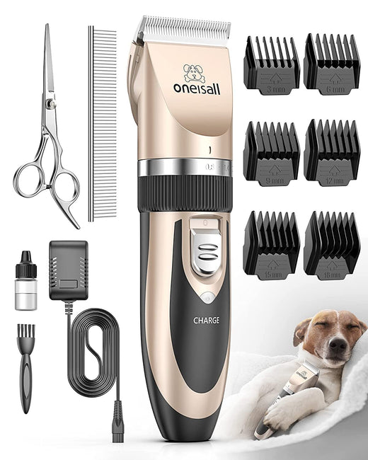 oneisall Dog Clippers Low Noise, Dog Grooming Kit with Rechargeable