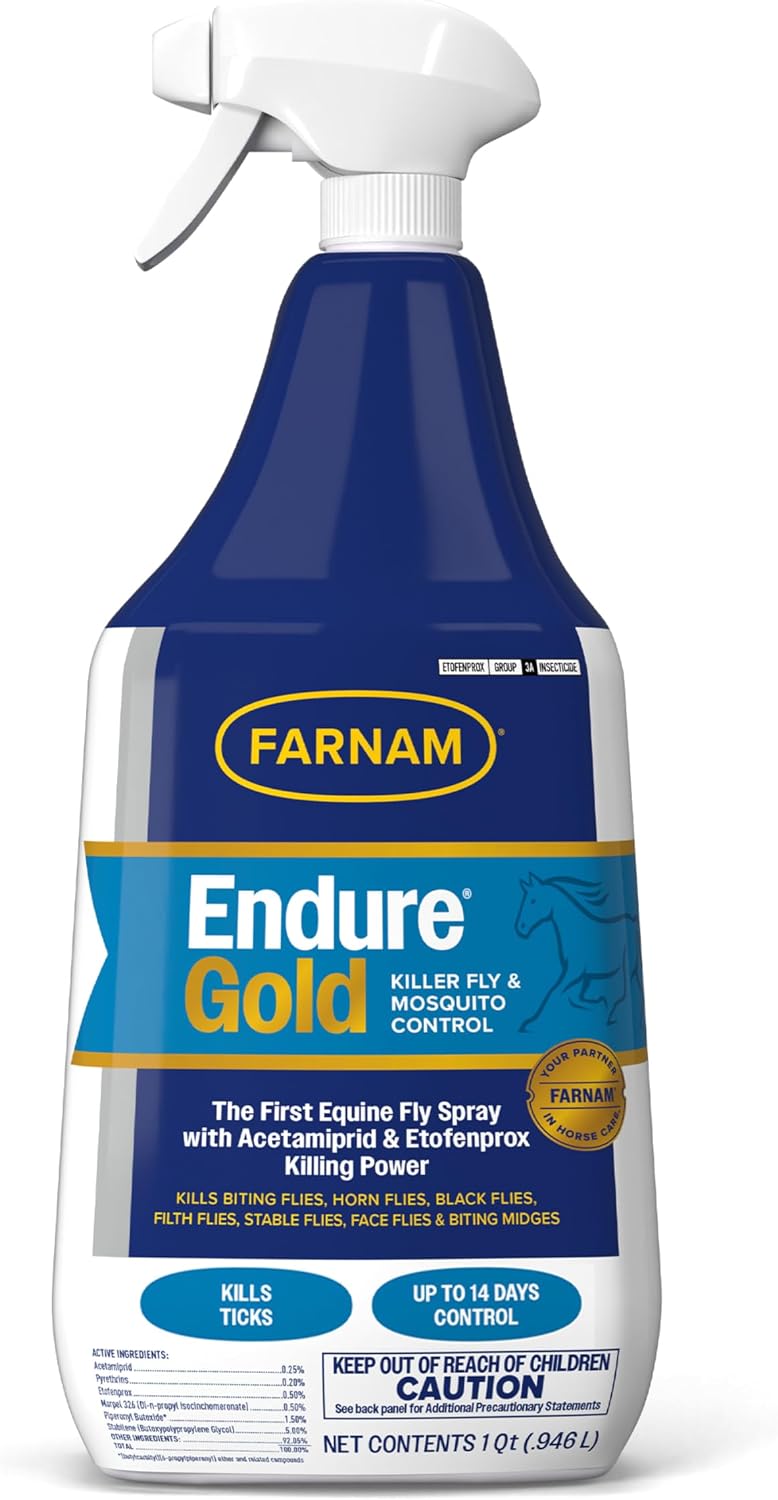 Farnam Endure Gold Killer Fly Spray for Horses, Kills Biting Flies
