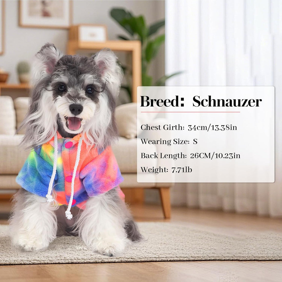 Dog Hoodie Tie Dye Dog Sweatshirt Chic Winter Clothes Ultra-Soft Warm