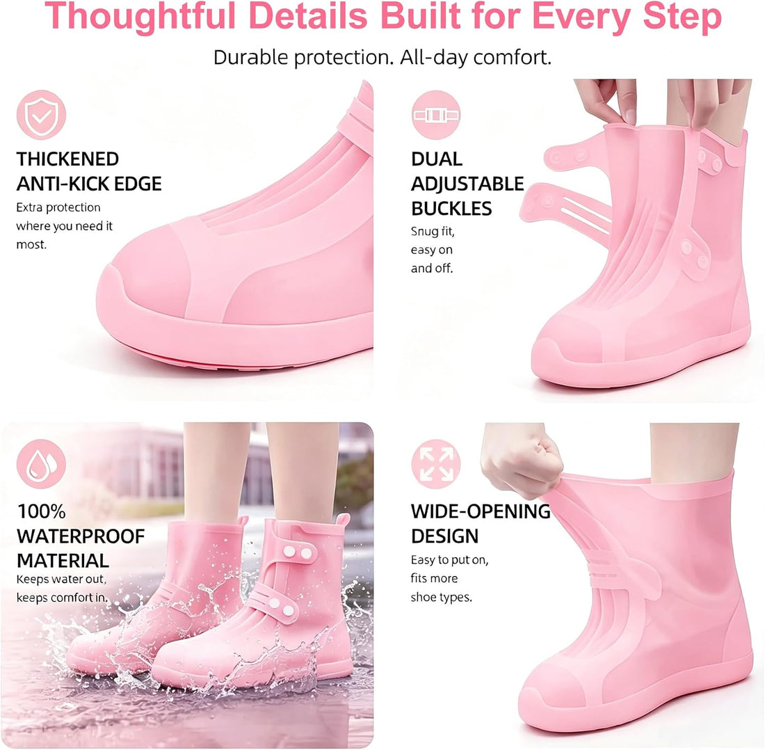 3PCS Pink Dog Bath Kit with Bath Gloves, Shoe Covers, Scrubber