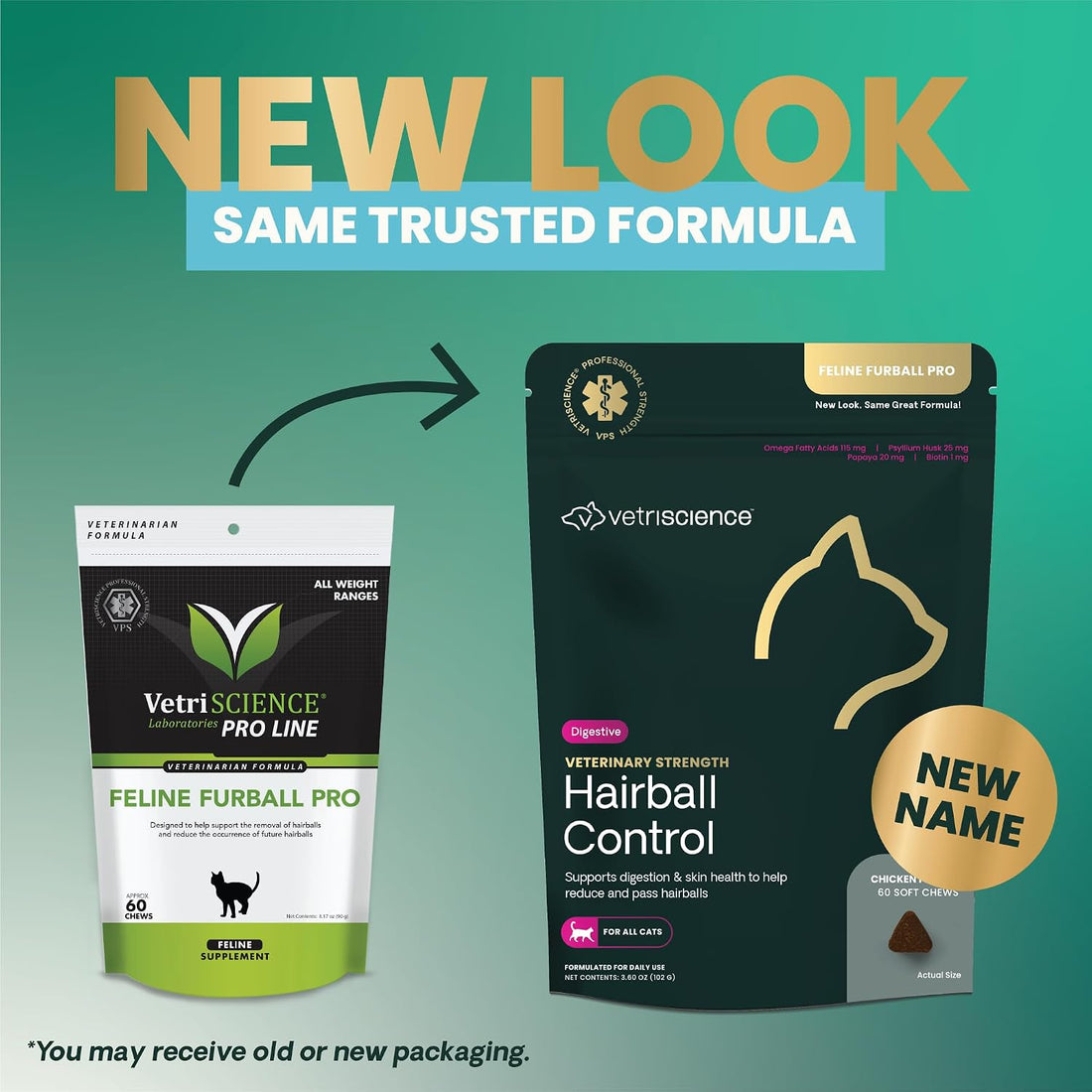 VetriScience Hairball Control for Cats, Chicken Flavor, 60 Chews
