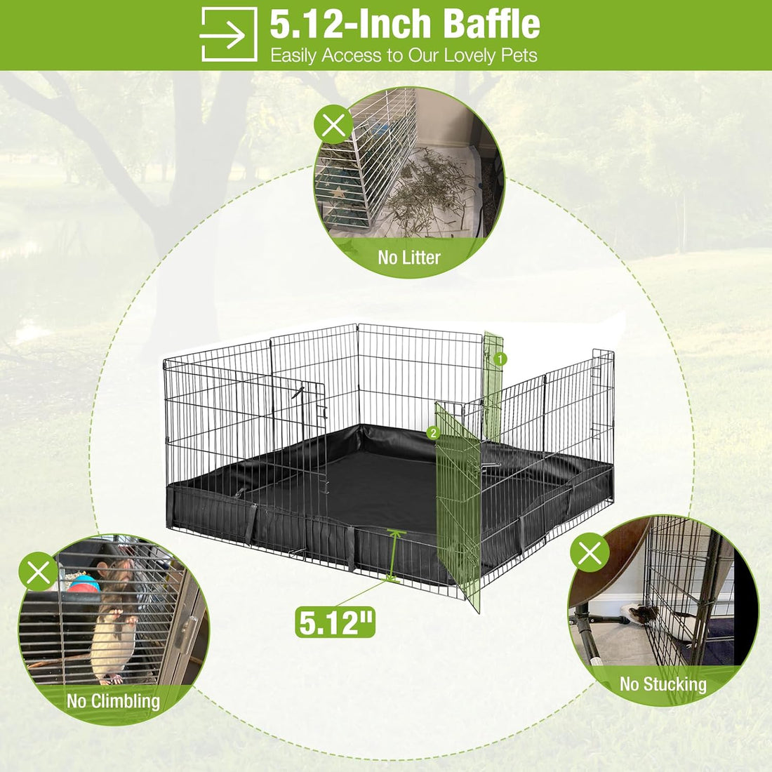 GUTINNEEN Rabbit Pet Playpen Guinea Pig Cage with Waterproof PVC