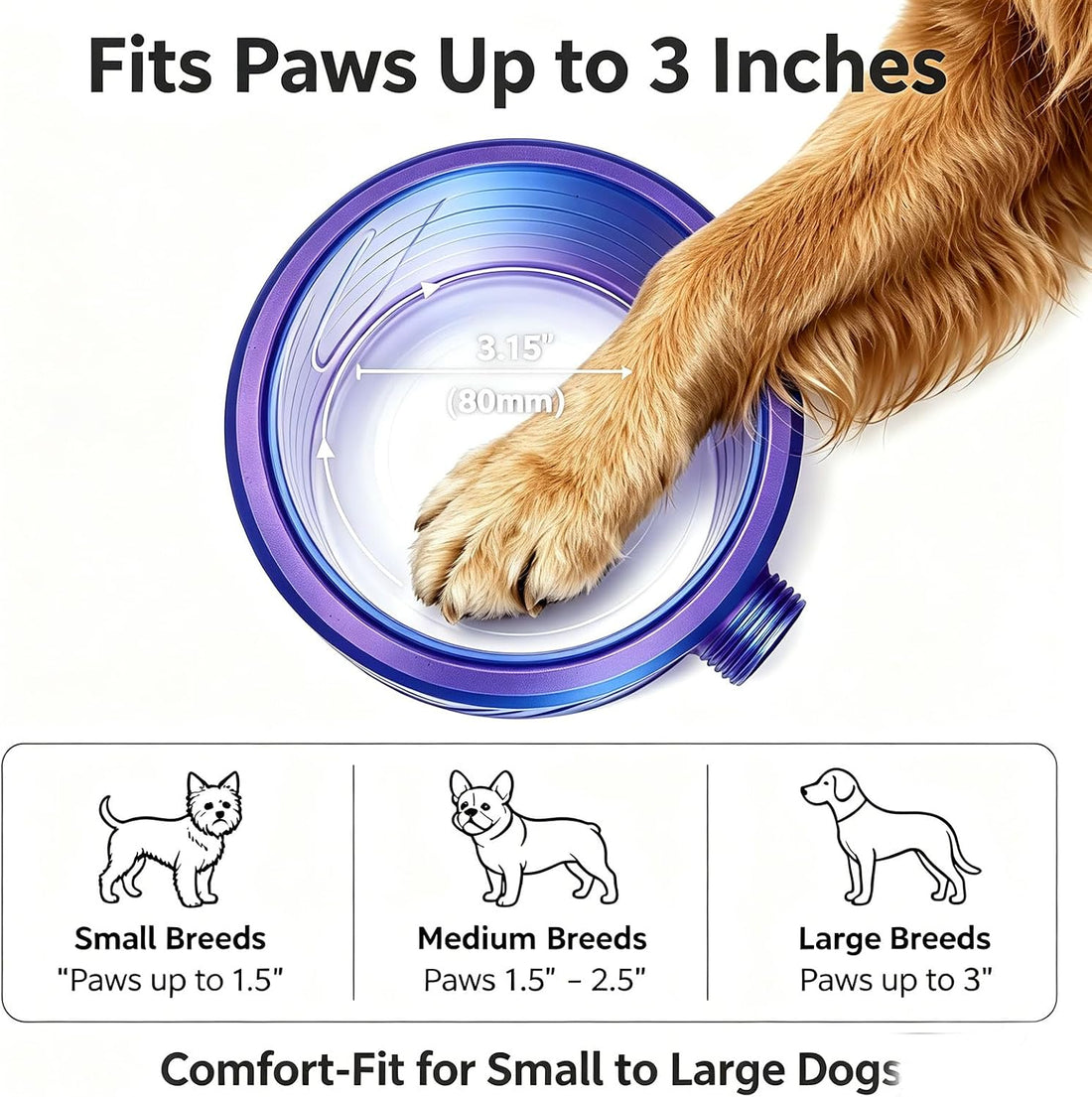360° Dog Paw Cleaner Attachment, Shower Pet Foot Washer Ring