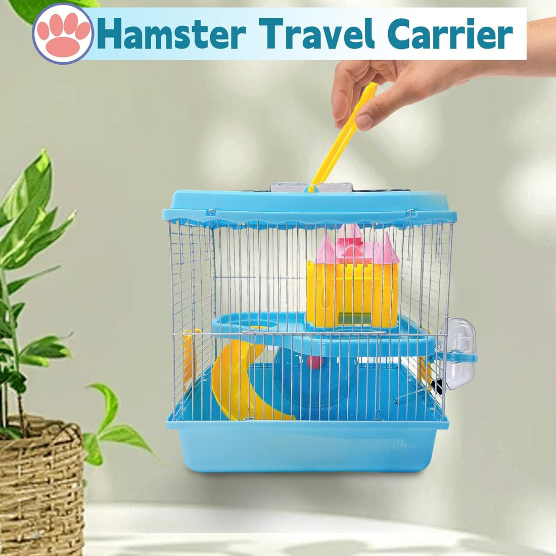 Tfwadmx 2-Tier Portable Dwarf Small Hamster Carrier Travel Cage