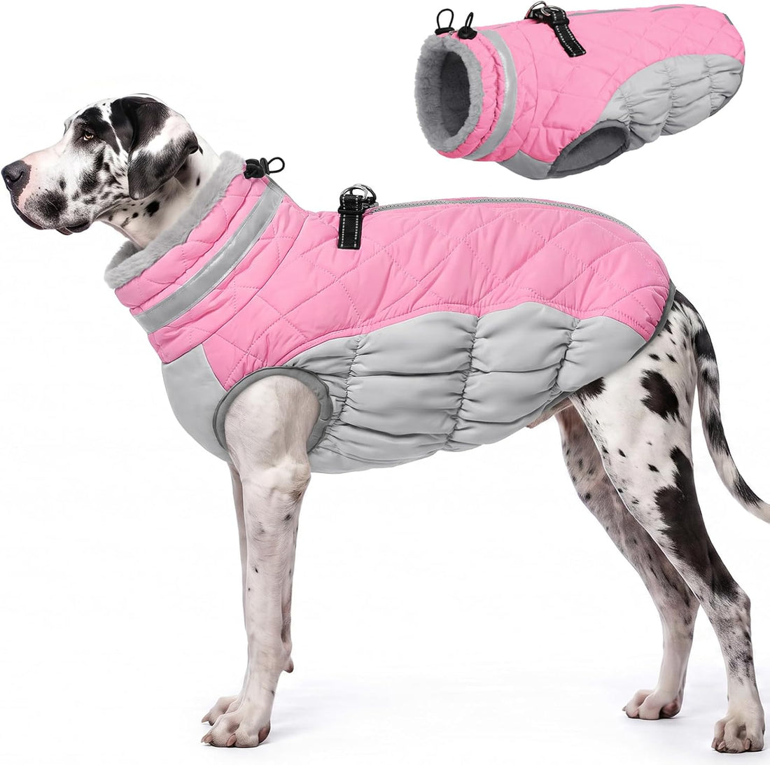 AOFITEE Dog Winter Coat Warm Dog Coat with Harness Waterproof Dogs
