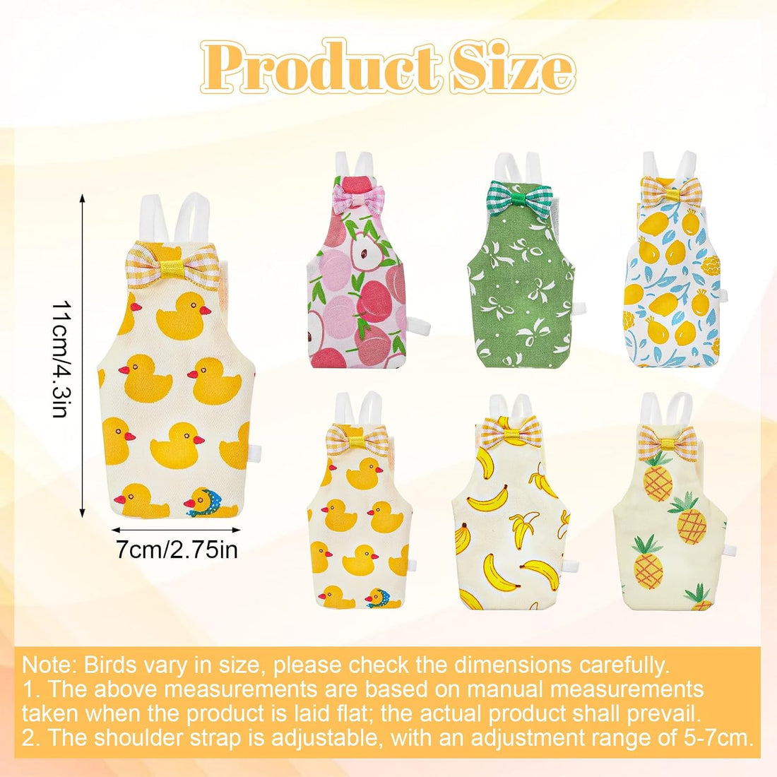 6Pcs Bird Diaper - Reusable Parrot Diapers with Waterproof Inner