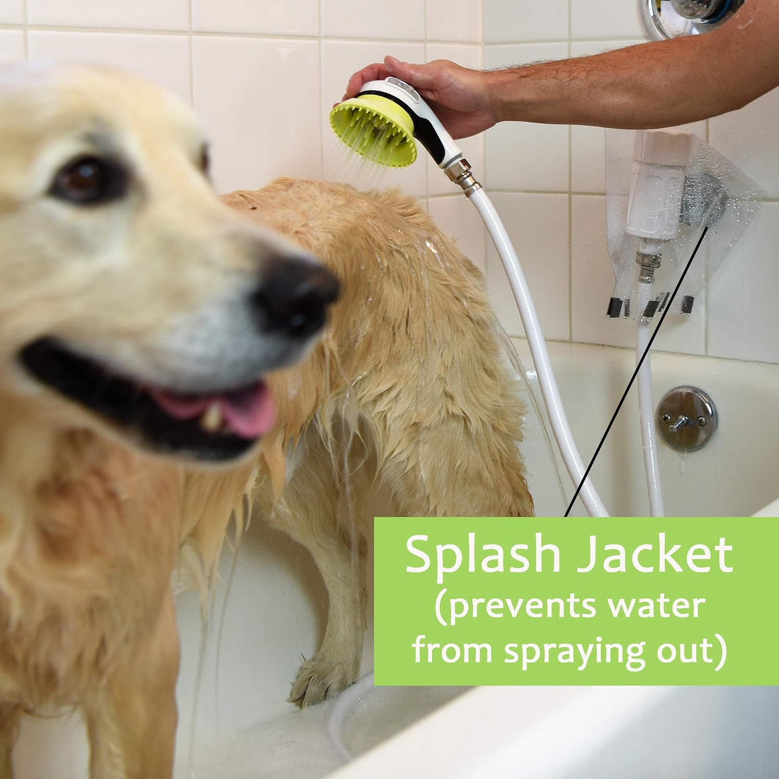 Wondurdog Dog Wash Bathtub Spout Kit, Garden Hose