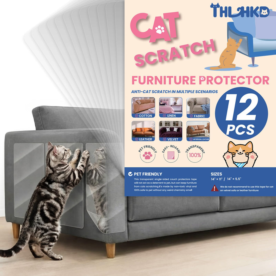 12PCS Cat Scratch Furniture Protector