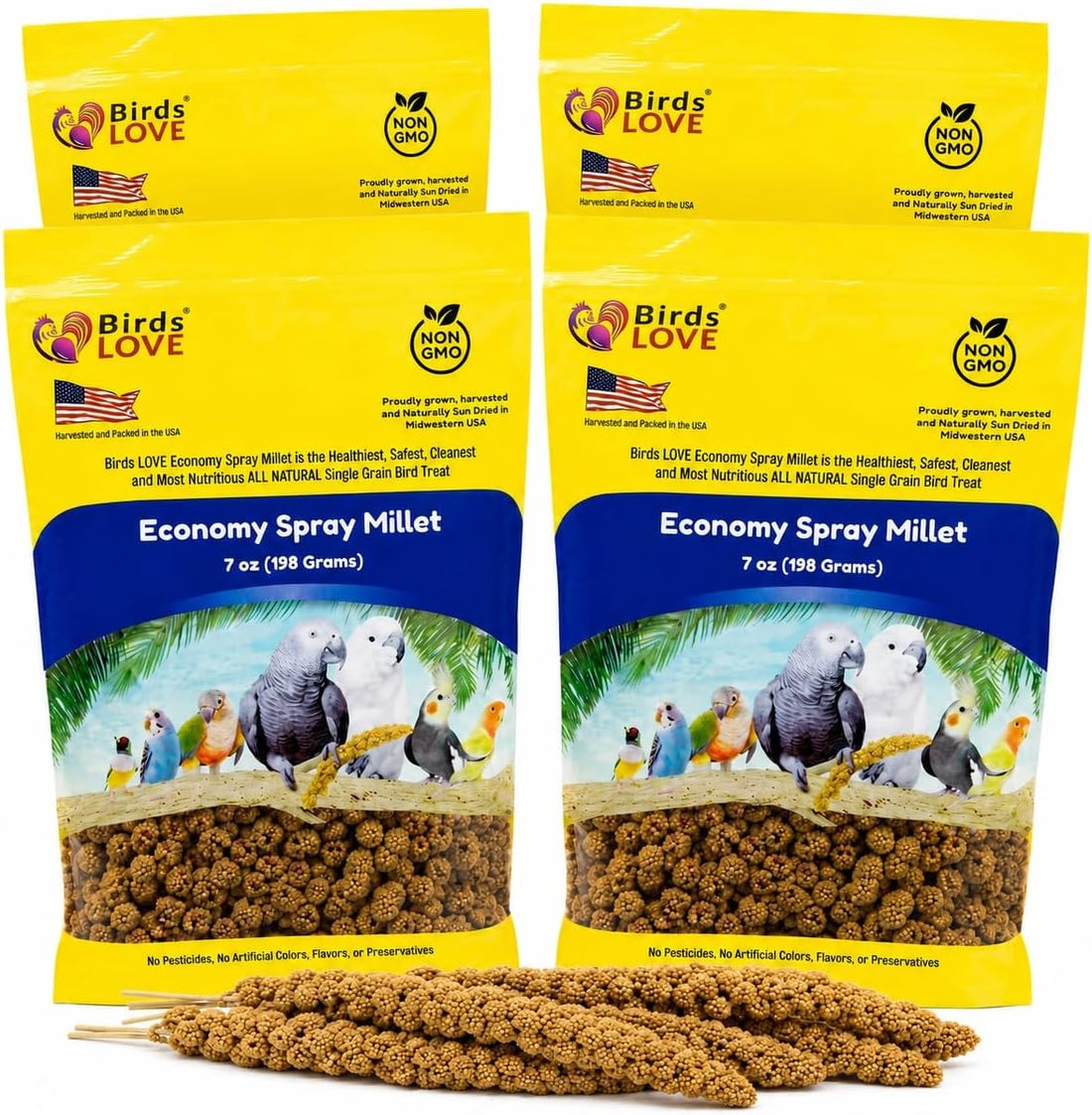 Birds LOVE Economy Spray Millet for Birds, 7 oz