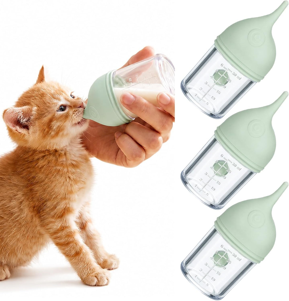 3 Pcs 30ml Kitten Milk Bottle, Kitten Feeding Bottle