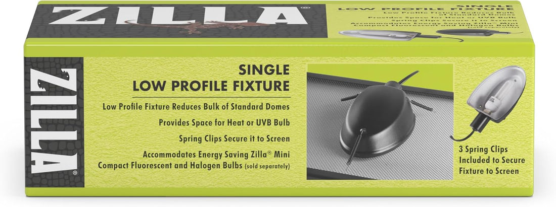 Zilla Low Profile Reptile Light Fixture, Terrarium Single
