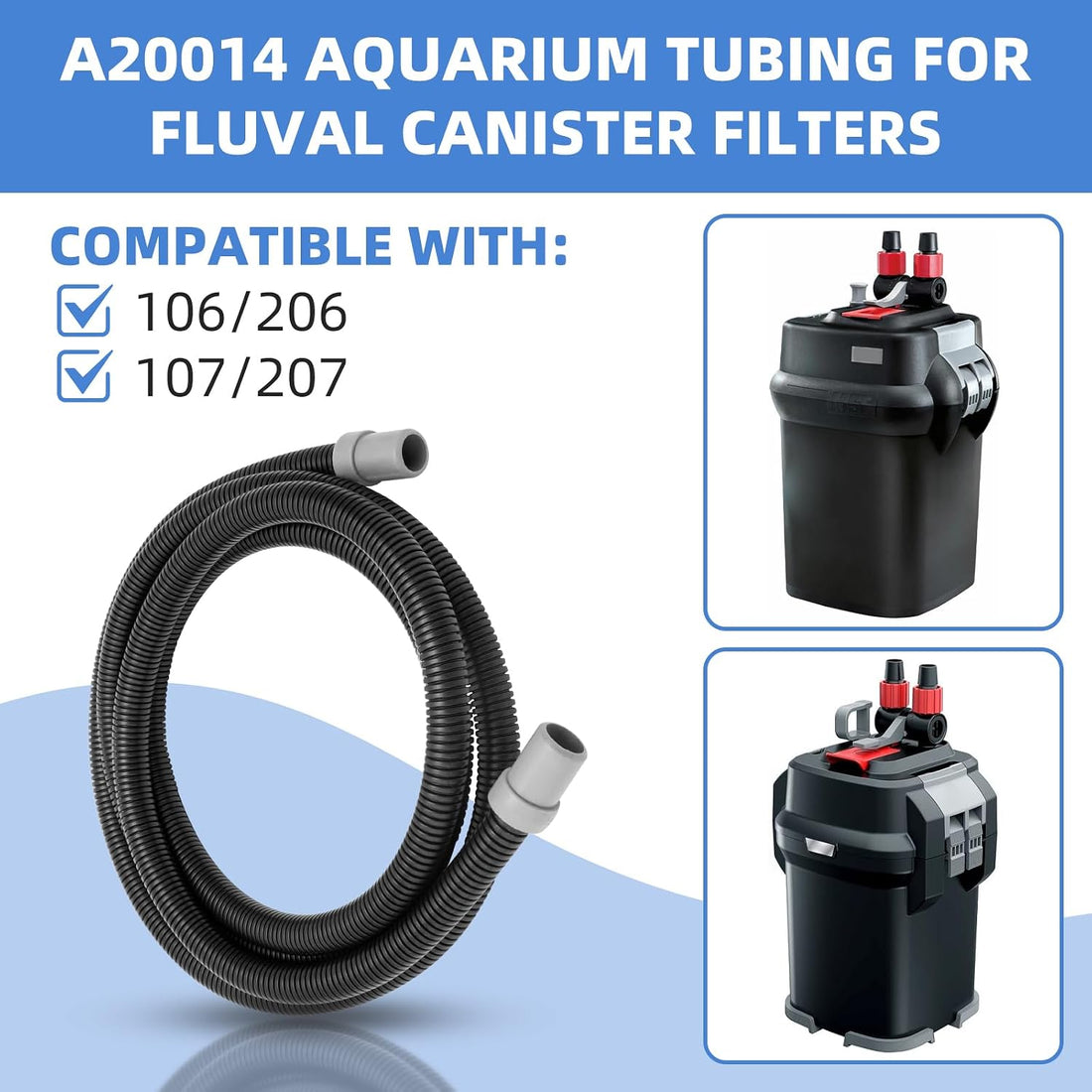 A20014 Ribbed Hosing Compatible with Fluval 106/107/206/207 Aquarium