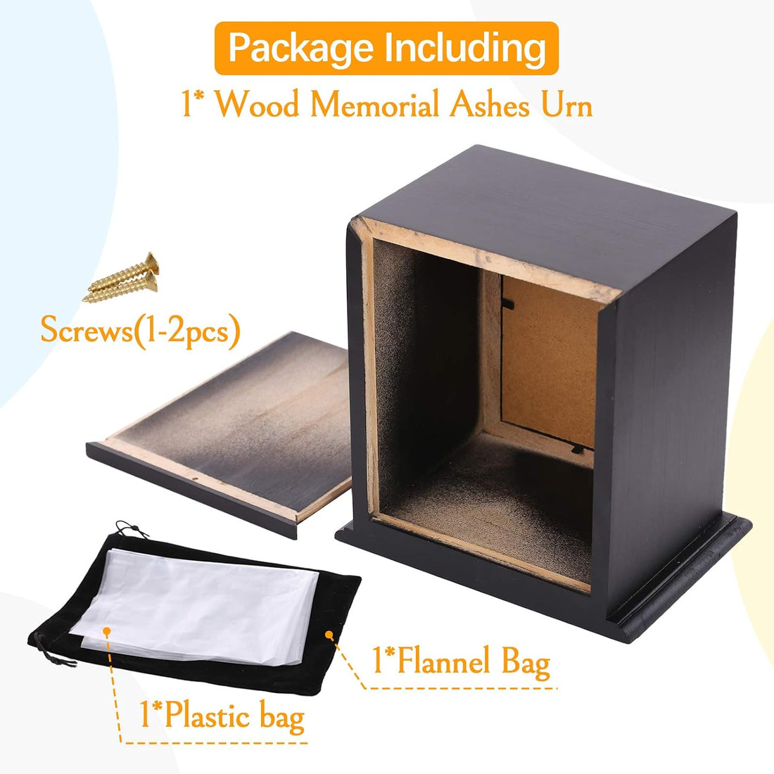 Pet Wood Memorial Urn for Ashes,Photo Frame Keepsake Box for Cats