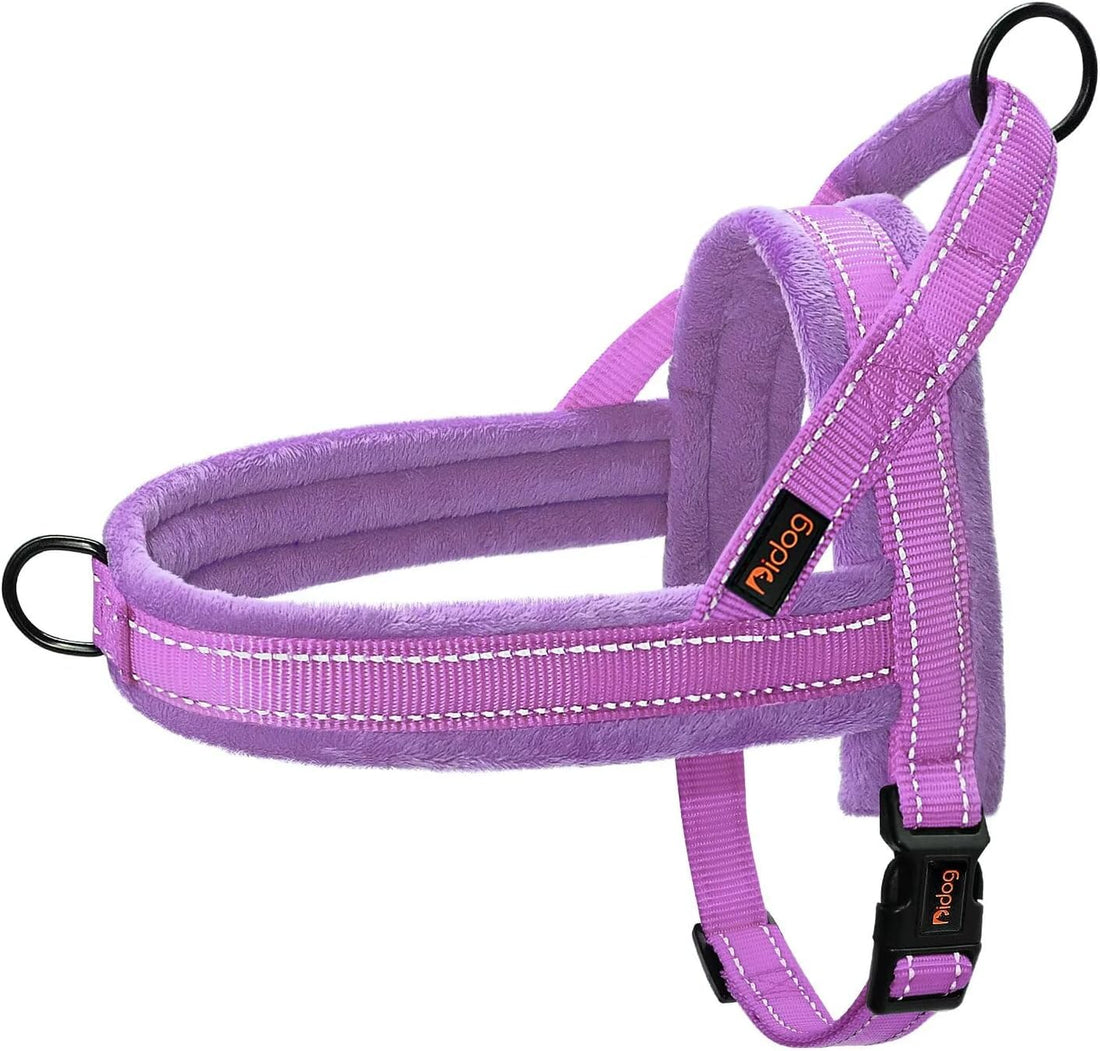 Didog No Pull Dog Harness for Small Dogs, Soft Flannel Padded, Purple
