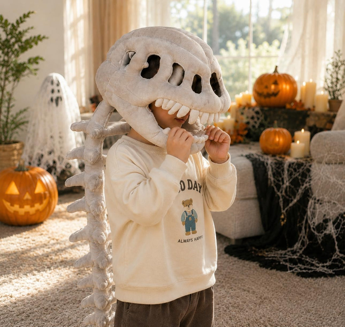 32 IN Dinosaur Skeleton Costume for Kids, Wearable Dinosaurs Skeleton