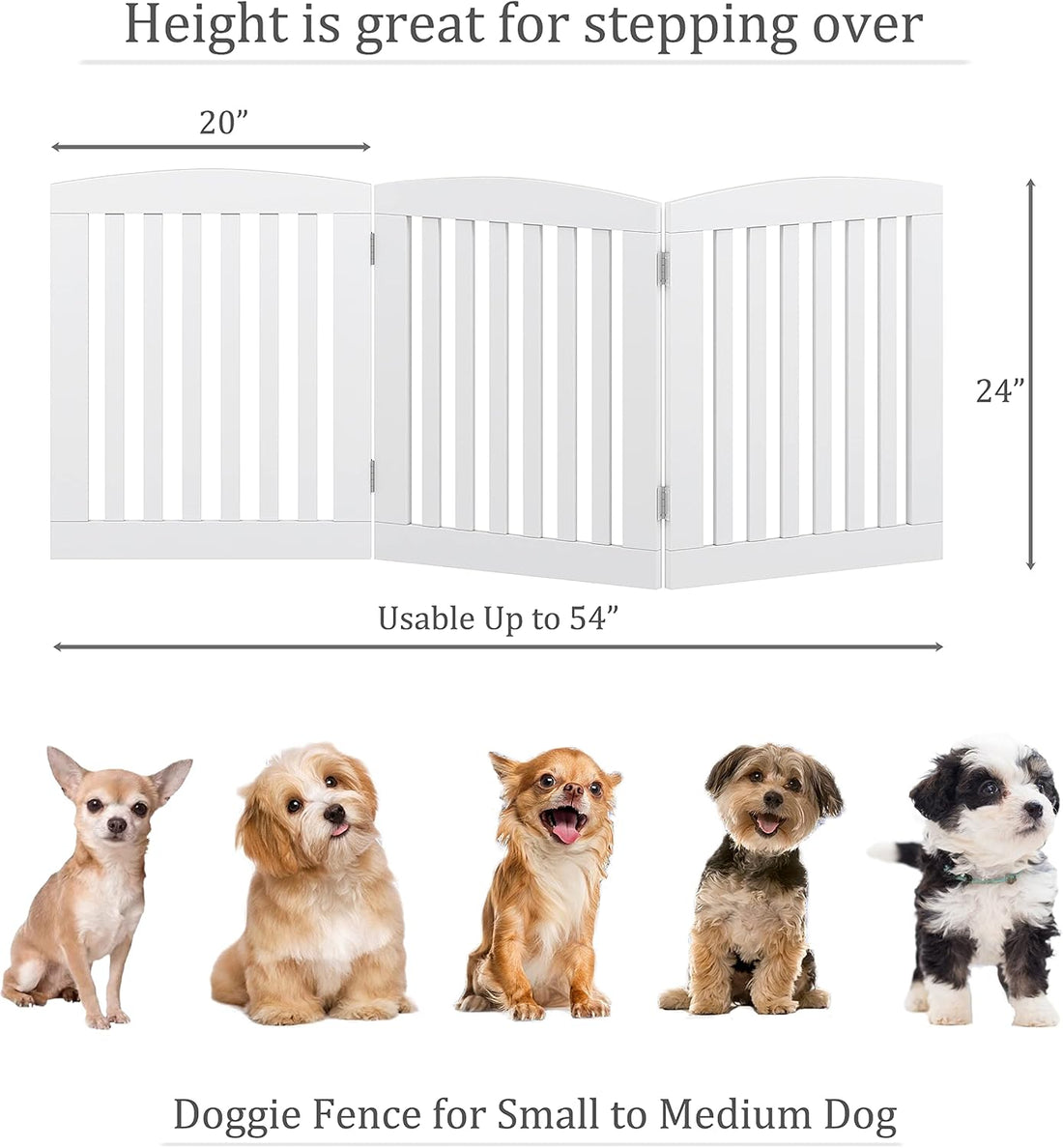 PAWLAND Wooden Freestanding Foldable Pet Gate