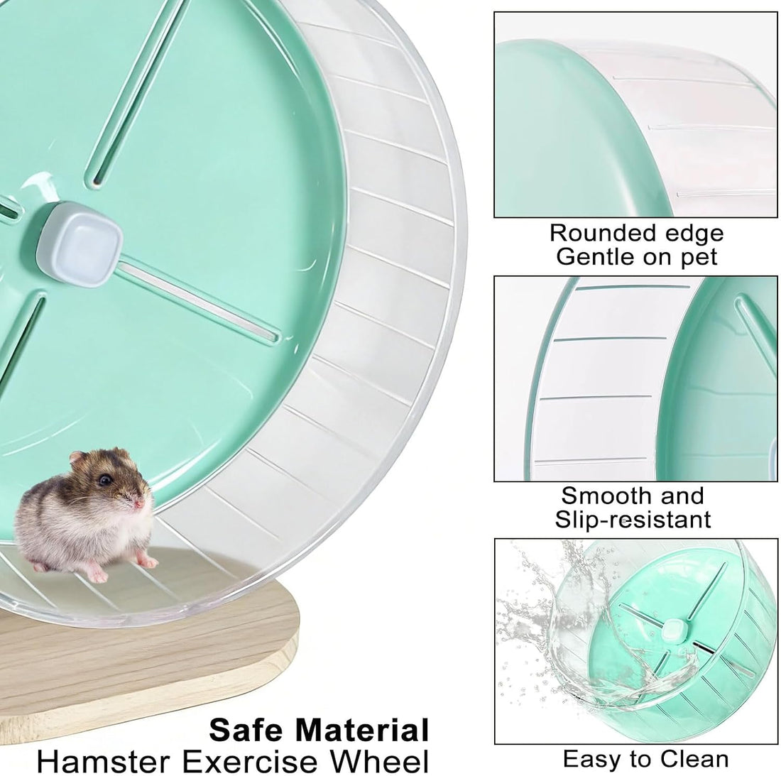 Silent Hamster Wheel,10.2 Inch Quiet Spinner Syrian Hamster Running