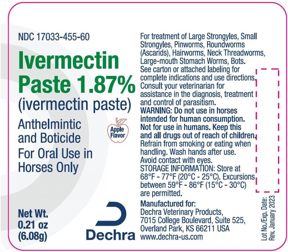 Jeffers Ivermectin Paste 1.87%, 6ct