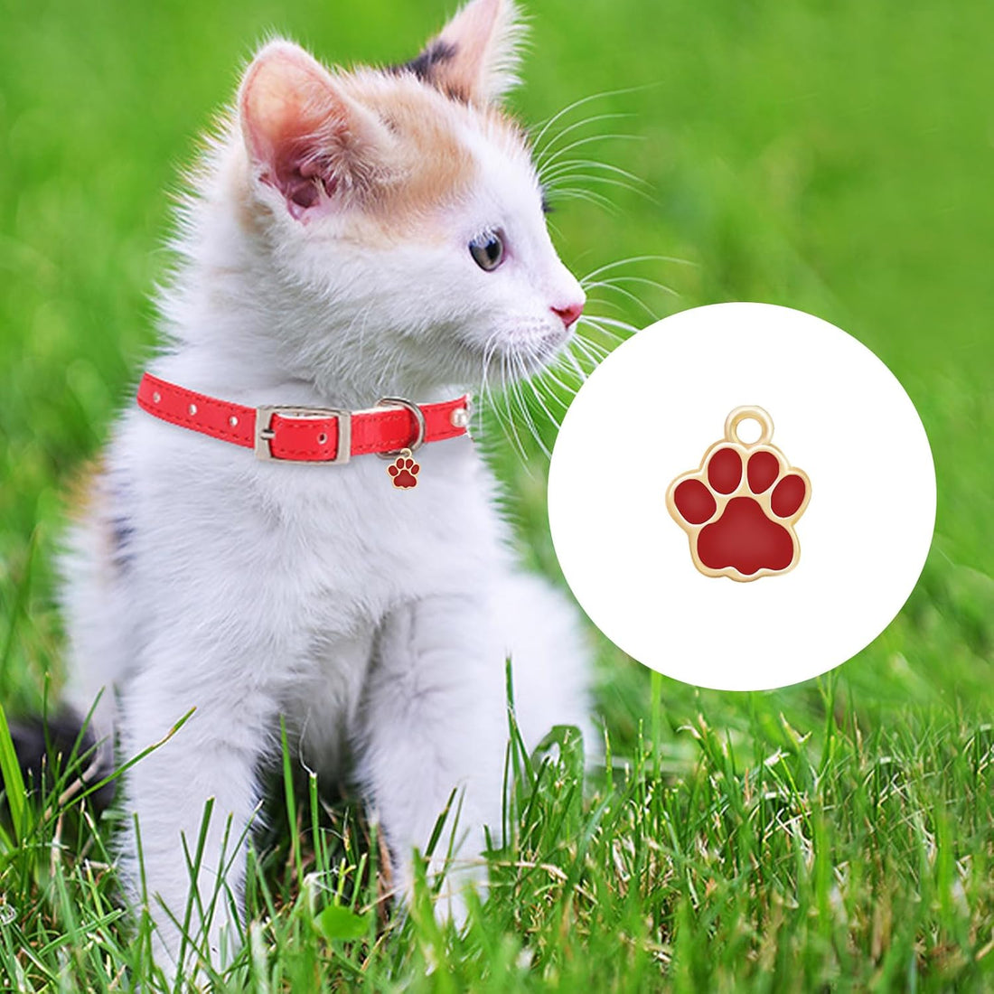 60Pcs 6Colors Dog Paw Footprint Charms Alloy Gold Enamel Animal Puppy