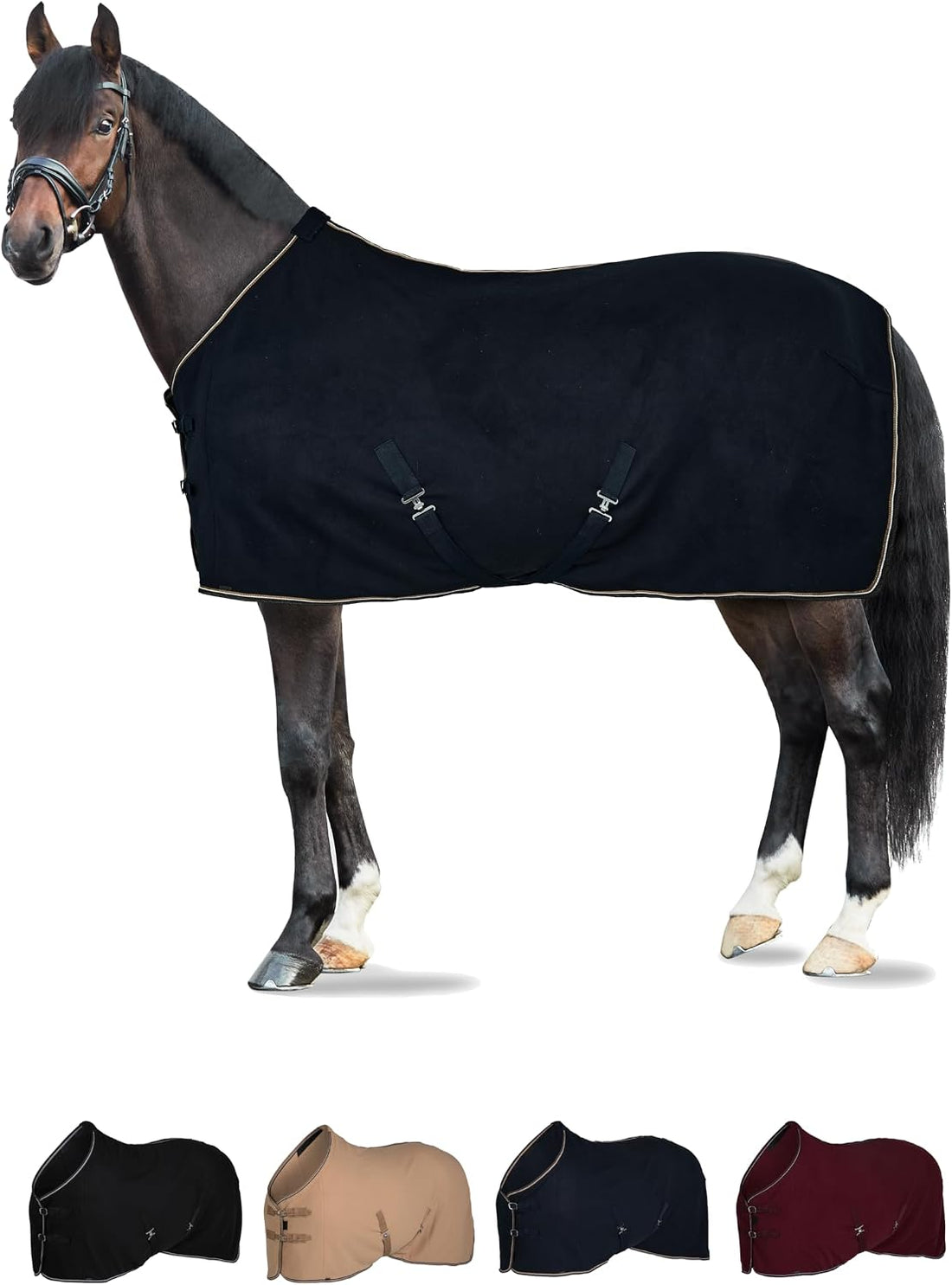 HORZE Kiel Horse Blankets for Real Horses, Fleece Horse Cooler Sheet
