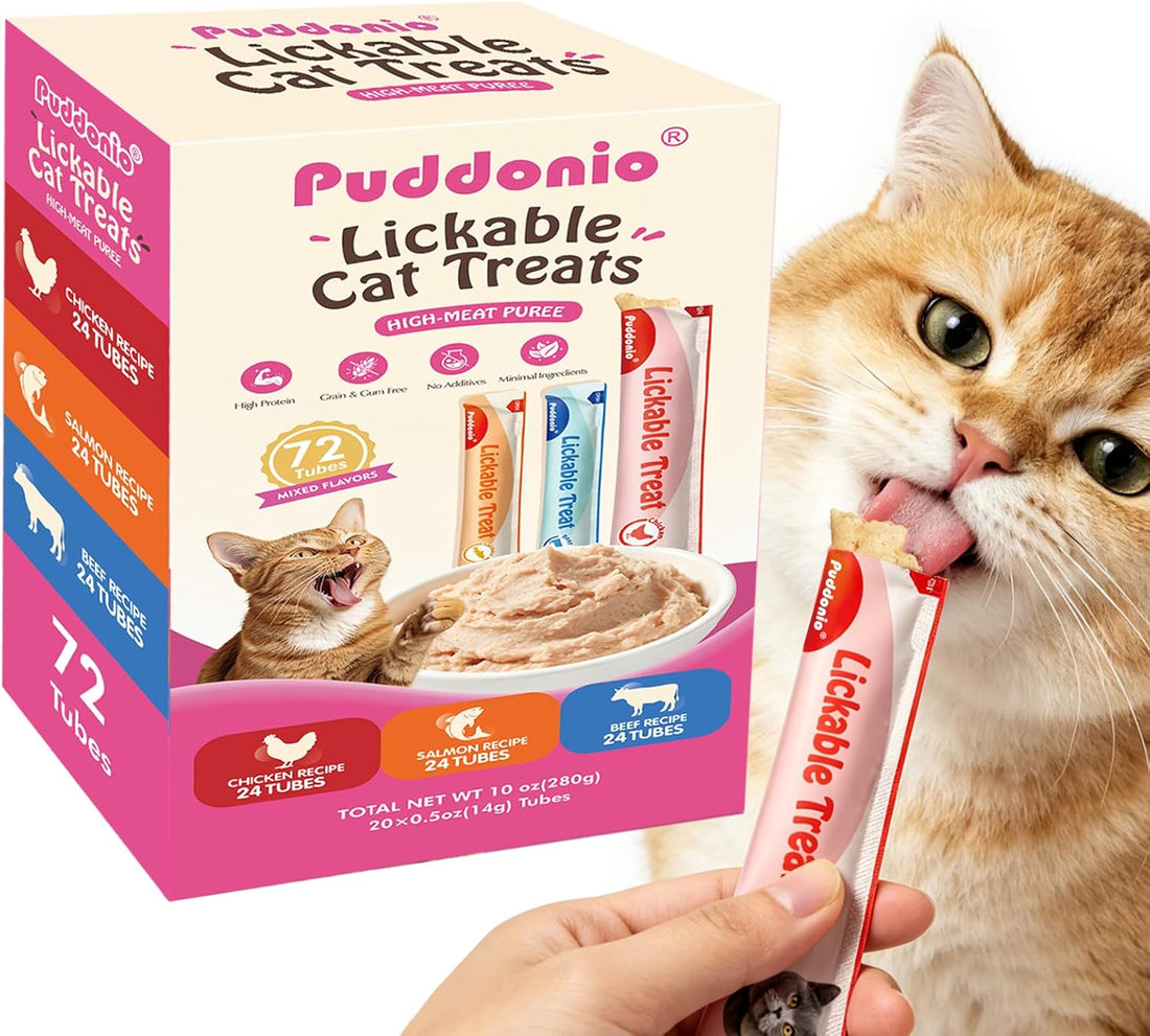 Lickable Cat Treats, High-Meat Purée, 0.5 oz Tubes, 20 Count