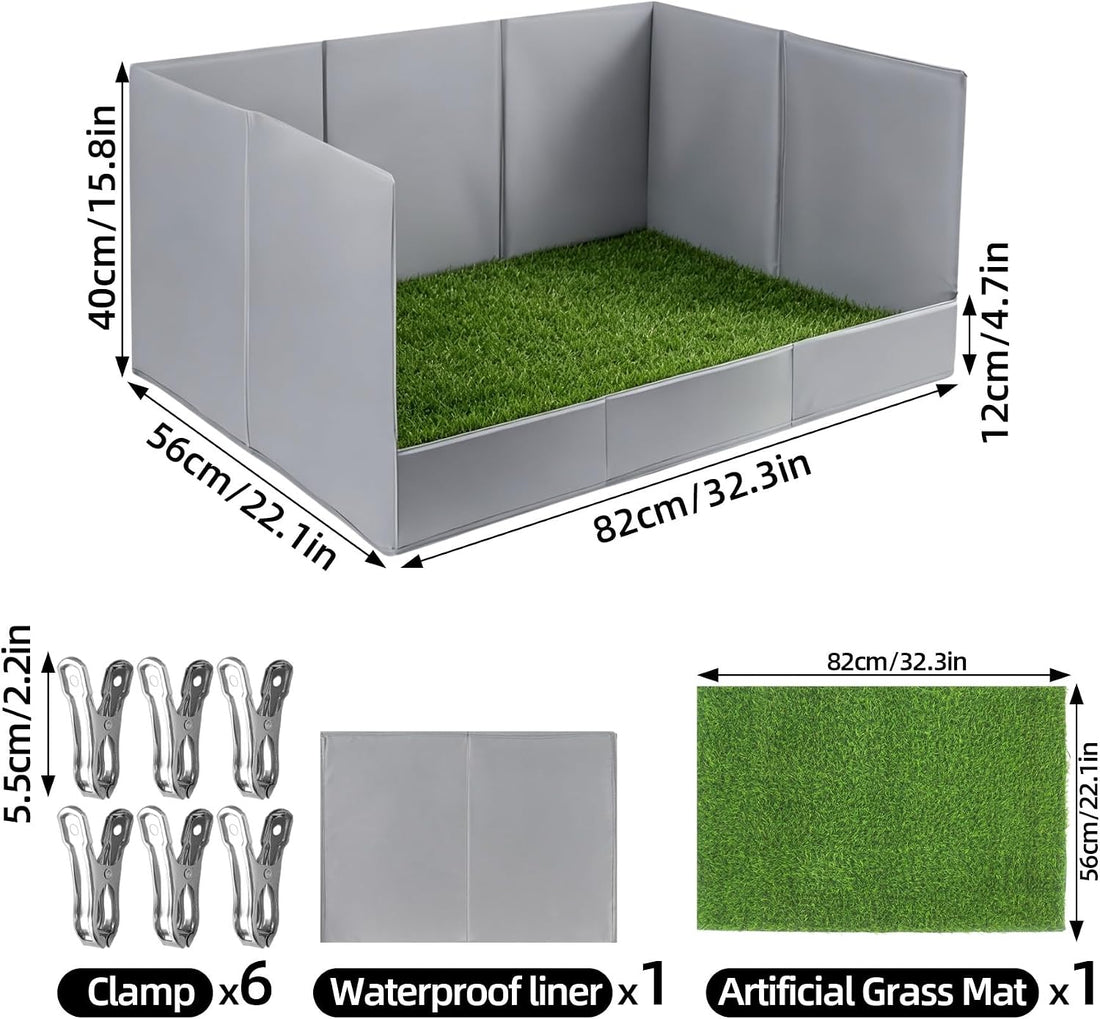 High Walls Dog Pee Pad Holder with Artificial Grass