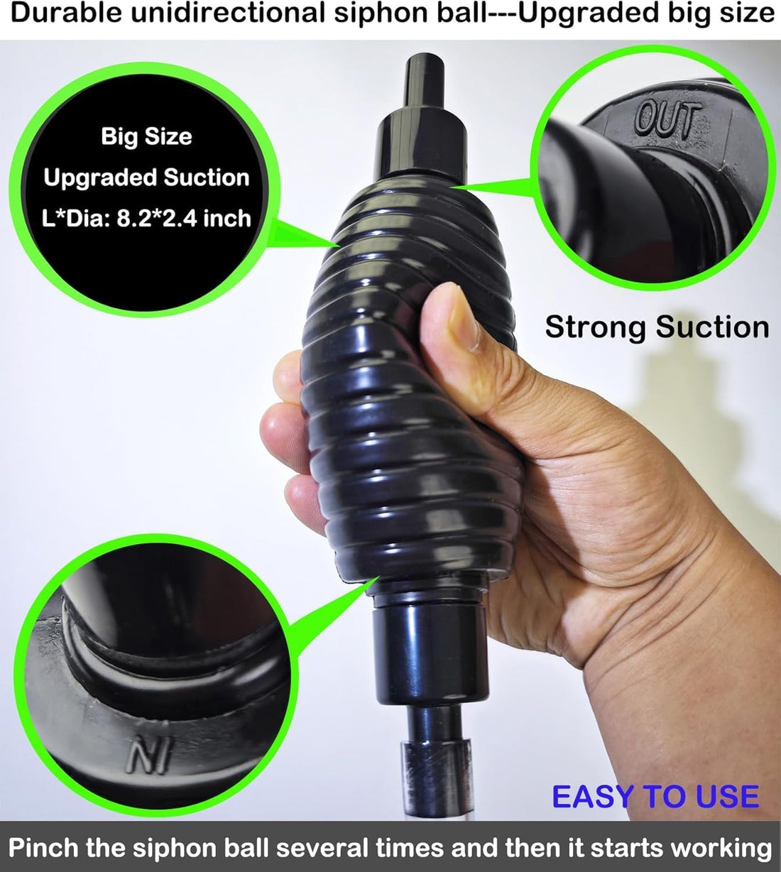 25ft Aquarium Gravel Vaccum Cleaner Fish Tank Siphon Water Changer