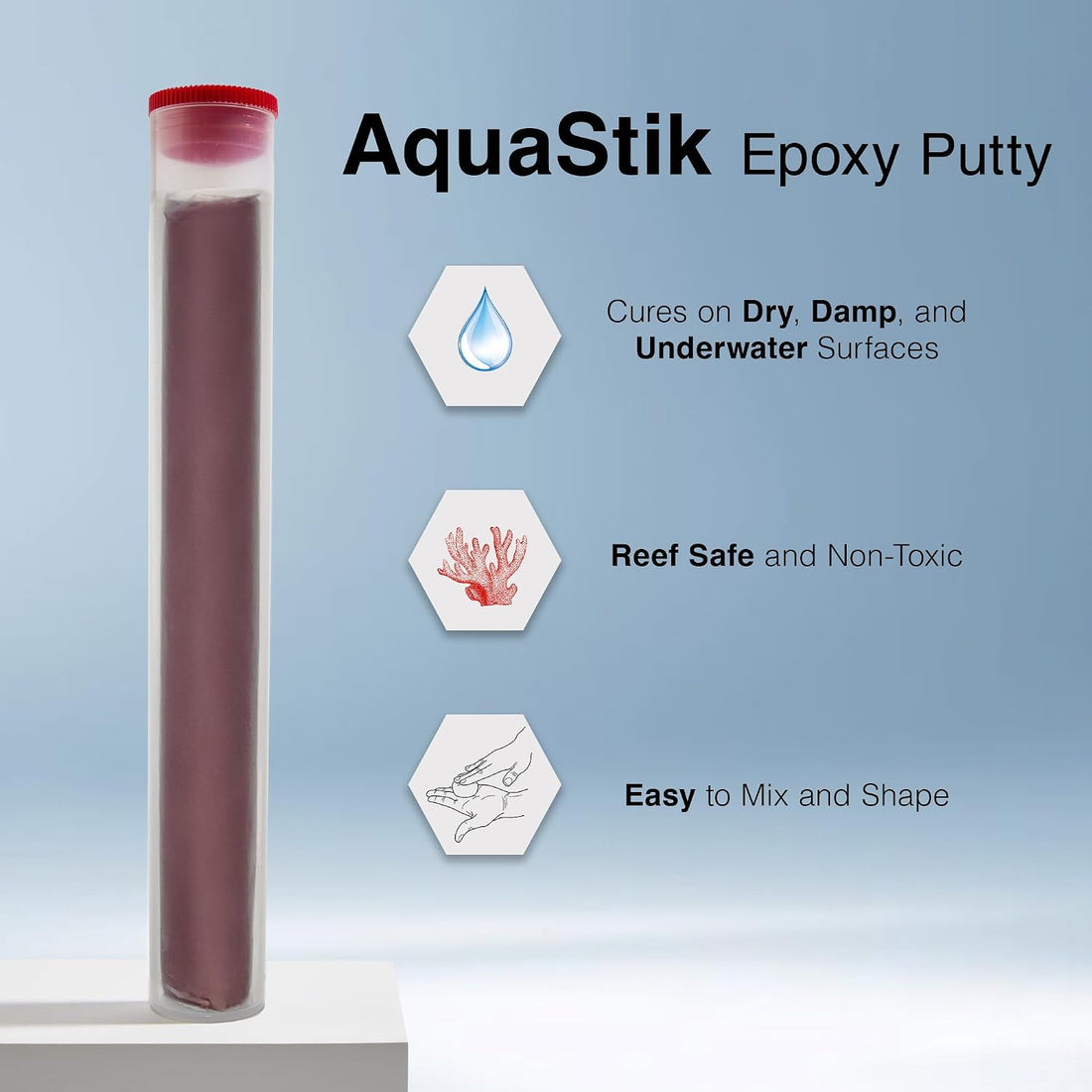 Two Little Fishies AquaStik Red Live Rock Epoxy Putty for Aquariums