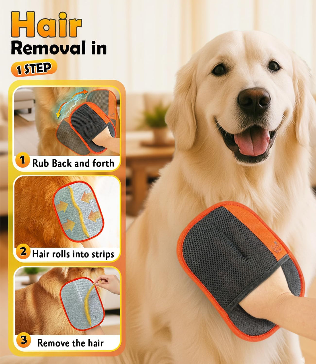 Pet Hair Removal Glove | Soft Grooming Brush for Dogs & Cats