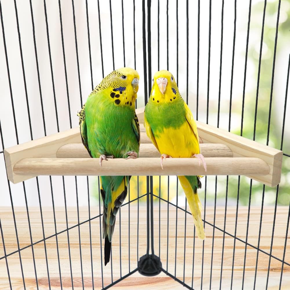 Litewoo Bird Perch Corner Platform Stand Shelf for Parrot Budgie Cage