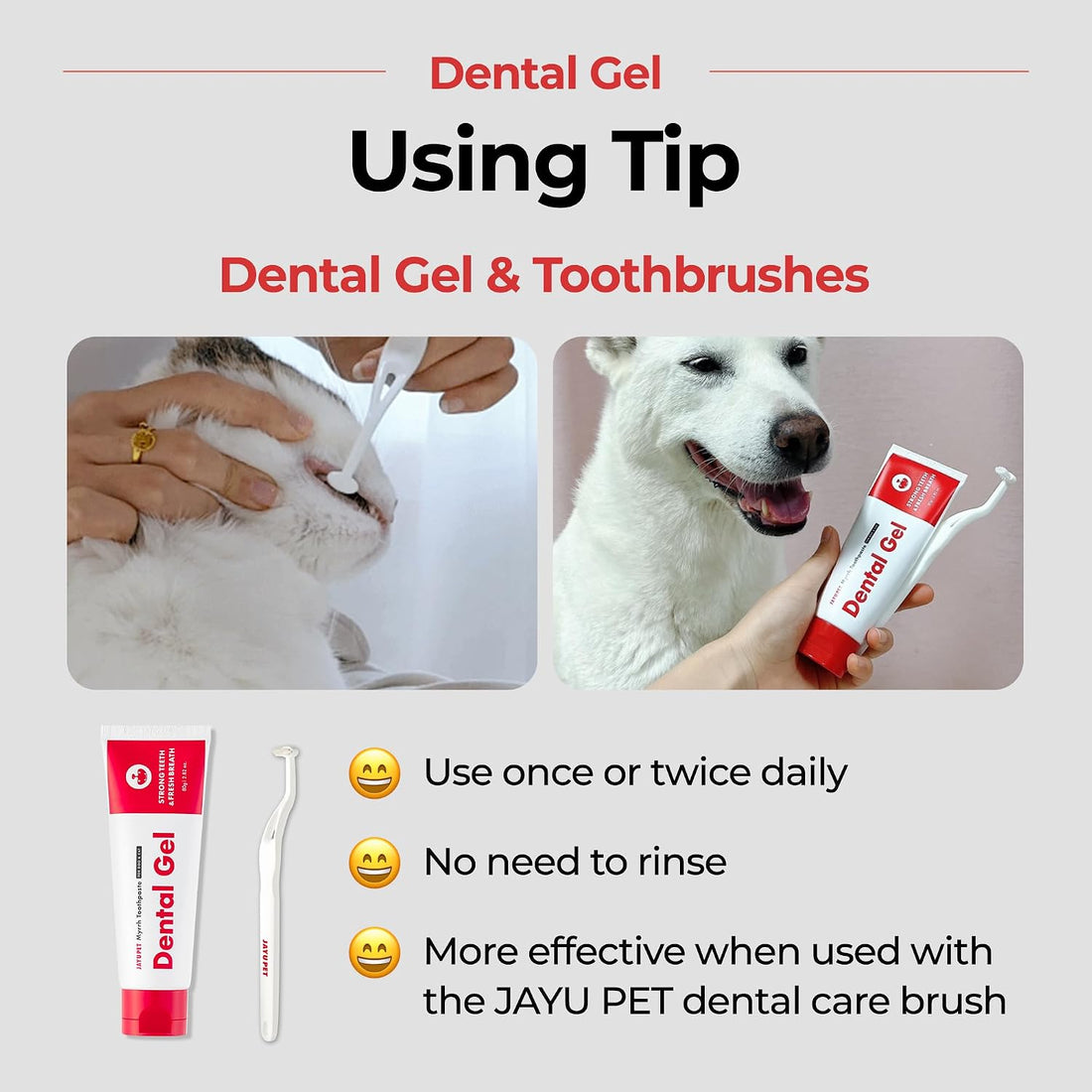 JAYU PET Dental Gel Dog Cat Toothpaste, 2.8 Ounce