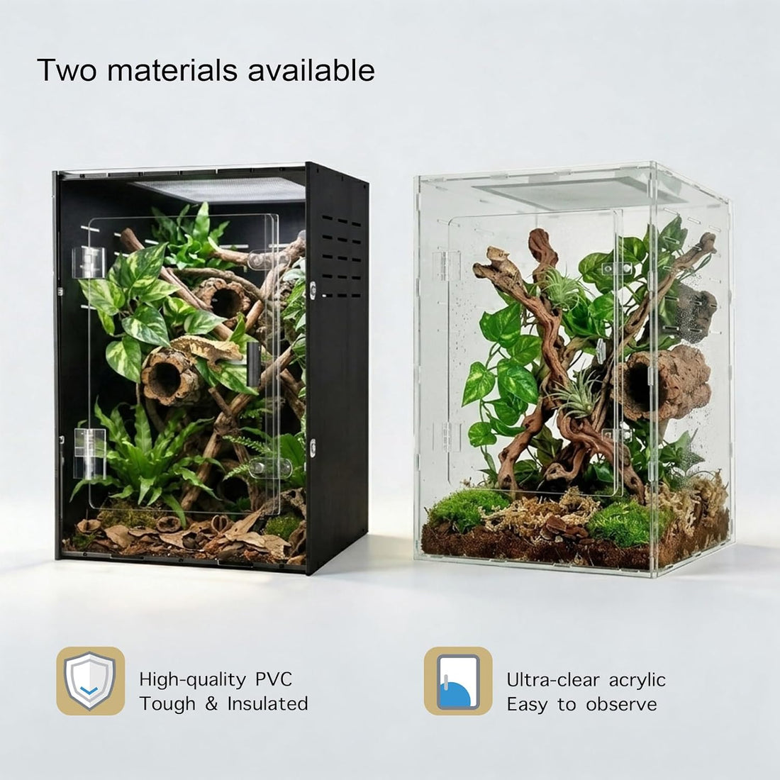 12x12x18 Black PVC Reptile Enclosure