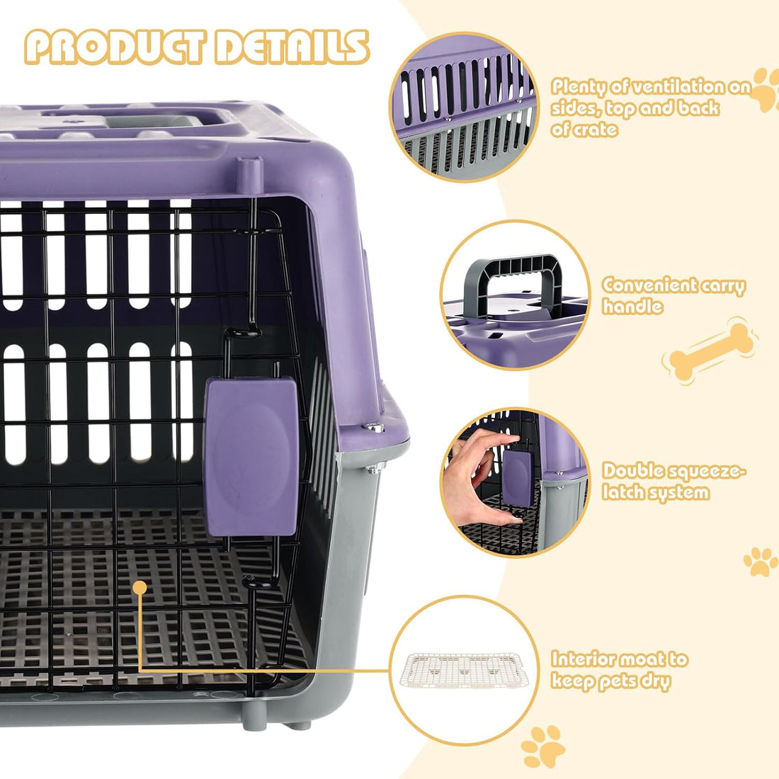 2 Set 17.5" up to 13lbs Small Cat Dog Travel Pet Carrier