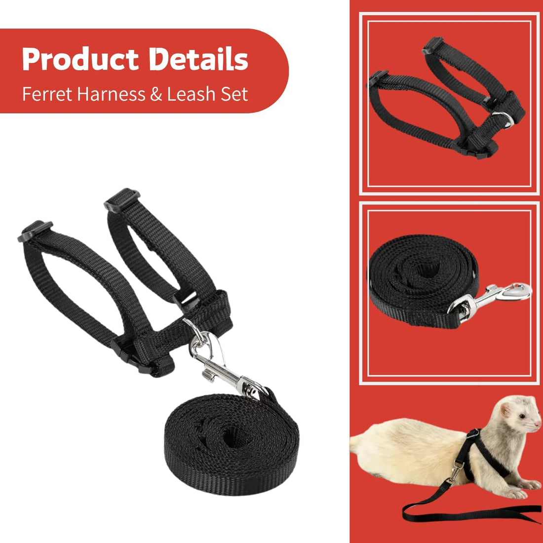 Ferret Harness and Leash Set Ferret Clothes Small Animals Harness