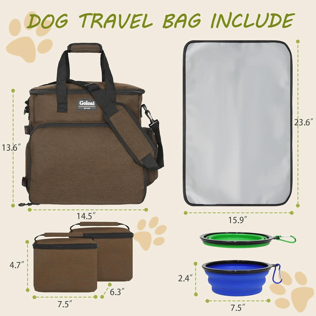 Dog Travel Bag Airline Approved–Pet Travel Tote with Collapsible