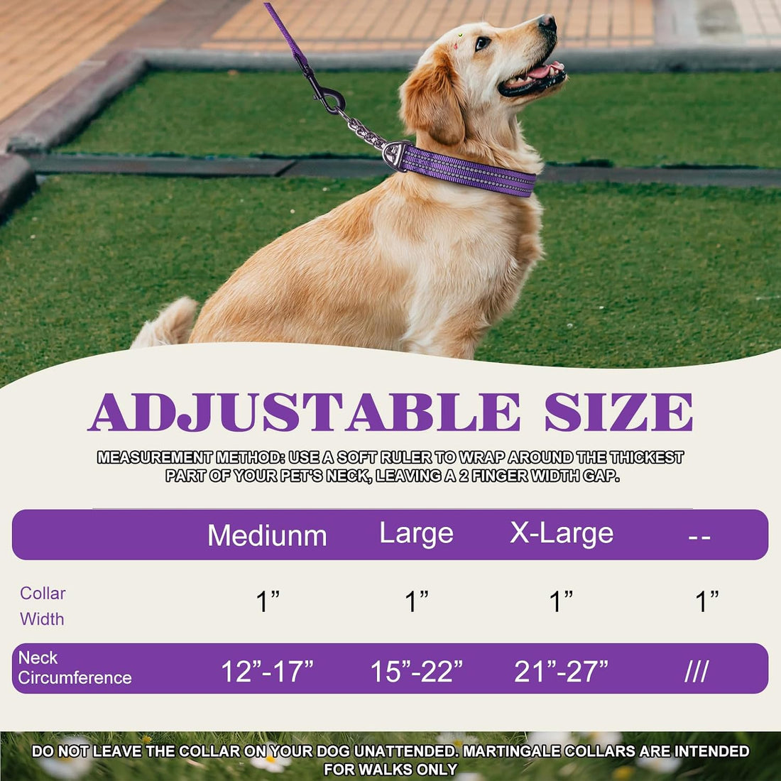 Choke Collar for Dogs,Chain Martingale Dog Training Pulling Collar
