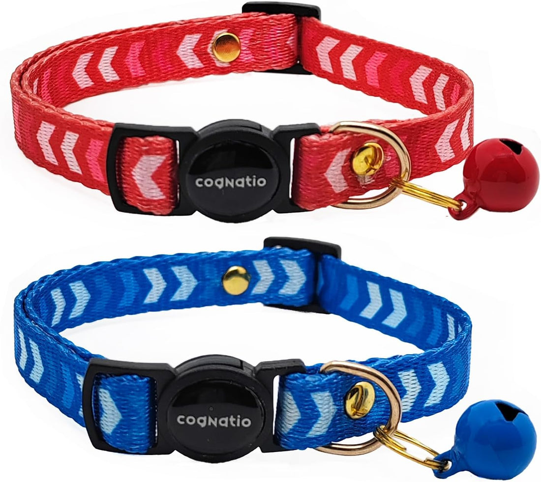 2 Pack Breakaway cat Collars with Bell,Safety Quick Release Pendant