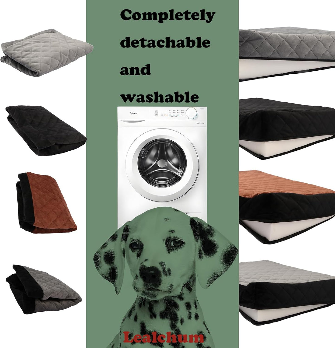 Lealchum Dog Car Seat Up to 55lb,2 Clip-On Safety Adjustable Leashs