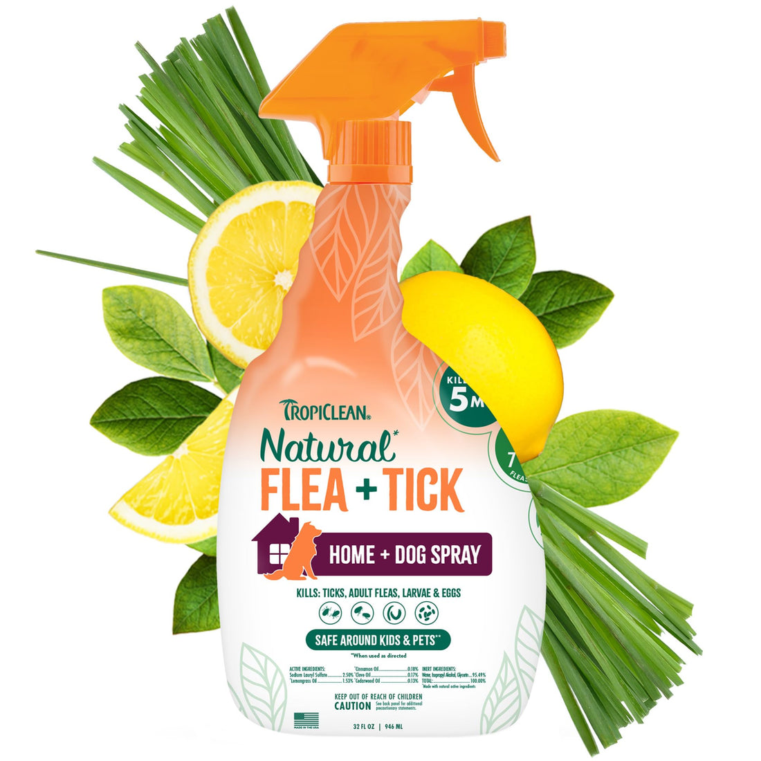TropiClean Natural Flea Spray for Dogs & Home