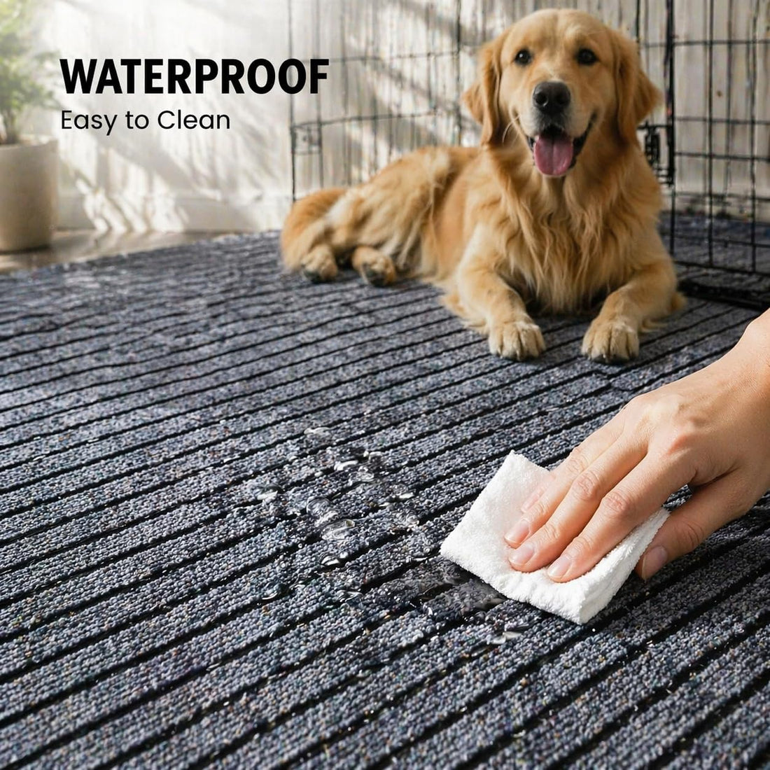 47" x 60" Dog Crate Mat, Waterproof Floor Protector
