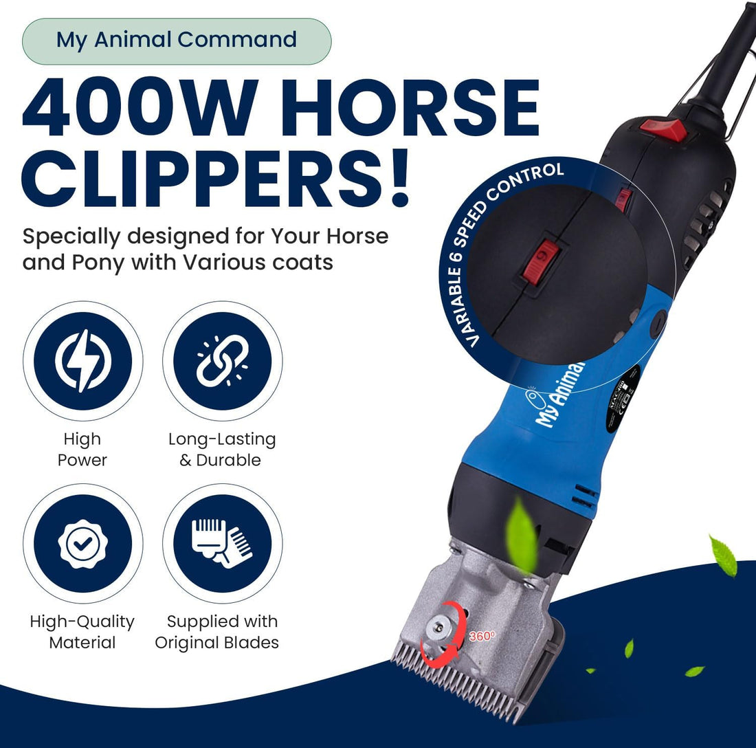 My Animal Command Professional Horse Clippers Kit Heavy Duty 110V 400W